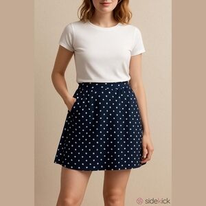 Jaybird Polkadot Midnight Blue& White Skort,  Small,Golf,Two Side Pockets,GUC